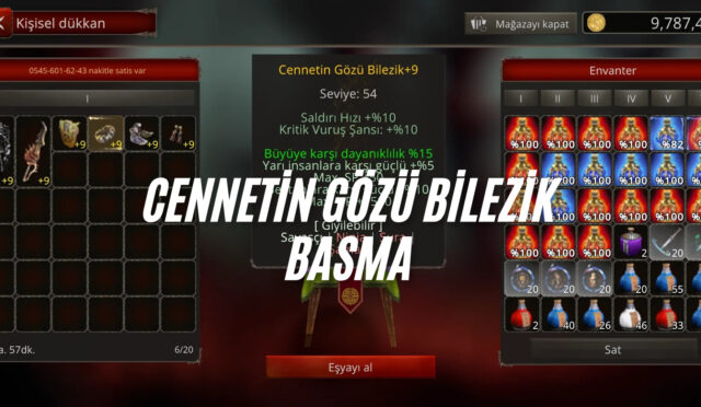 Cennetin Gözü Bilezik Basma: Metin2’de +9’a Kadar Detaylı Rehber (2026)